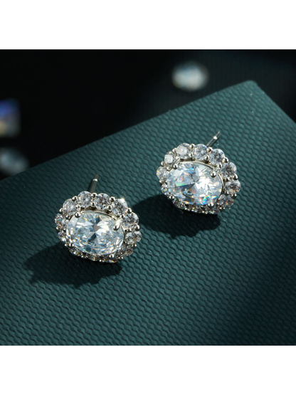 Earedge - Geometric Oval Fashion Stud Earrings Style