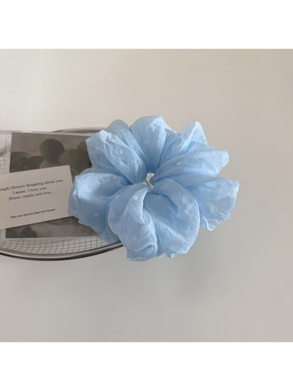 Gifty - Fluffy Polyester Mesh Polka Dot Scrunchie