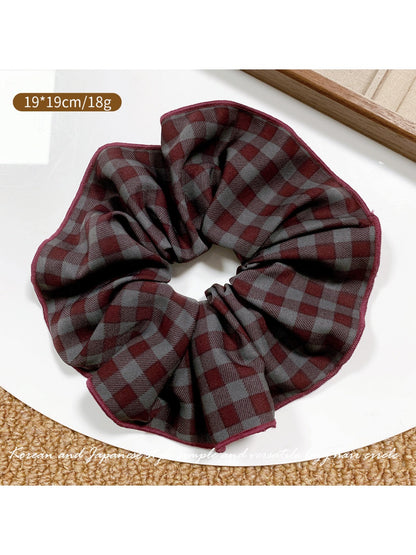 Gifty - Purple-red Plaid Hair Ring