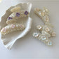 Beau - Flower Adorned Half Round Claw Clip