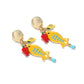 Earedge - Playful Fish Lemon Chili Statement Earrings