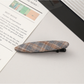 Beau - Plaid Fabric Oval Side Bangs Hair Clip