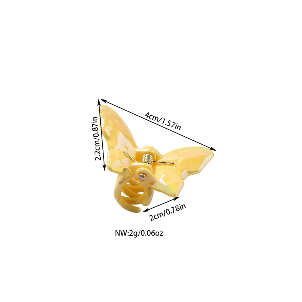 Beau - Glossy Butterfly Shape PS Alloy Claw Clip