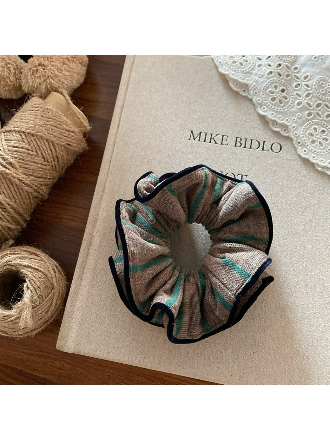 Gifty - Striped Knitted Large Intestine Hair Ties