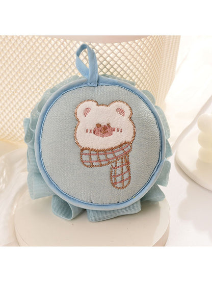 Papo - Cartoon Bear Bath Pouf Soft Foamy Scrubber