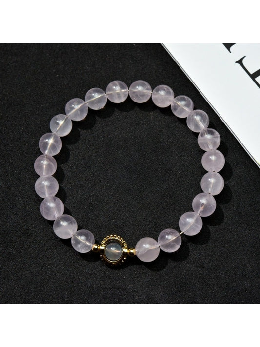 Lovra minimalist pastel beaded bracelet with soft pink and blue beads on a white background