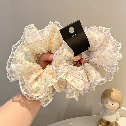 Gifty - Sheer Ruffle Floral Print Scrunchie
