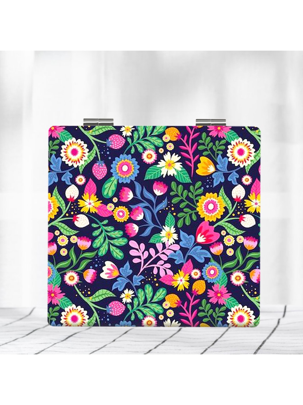 Mirroray - Cartoon Floral Print Folding Makeup Mirror