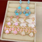 Earedge - Retro Layered Fan Motif Drop Earrings