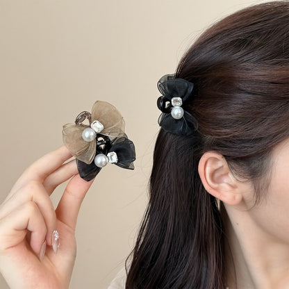 Beau - Women's Sheer Bow Decorative Hair Claw Clip