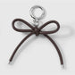 Keypus - Leopard Pattern Bow Faux Leather Bag Charm Keychain