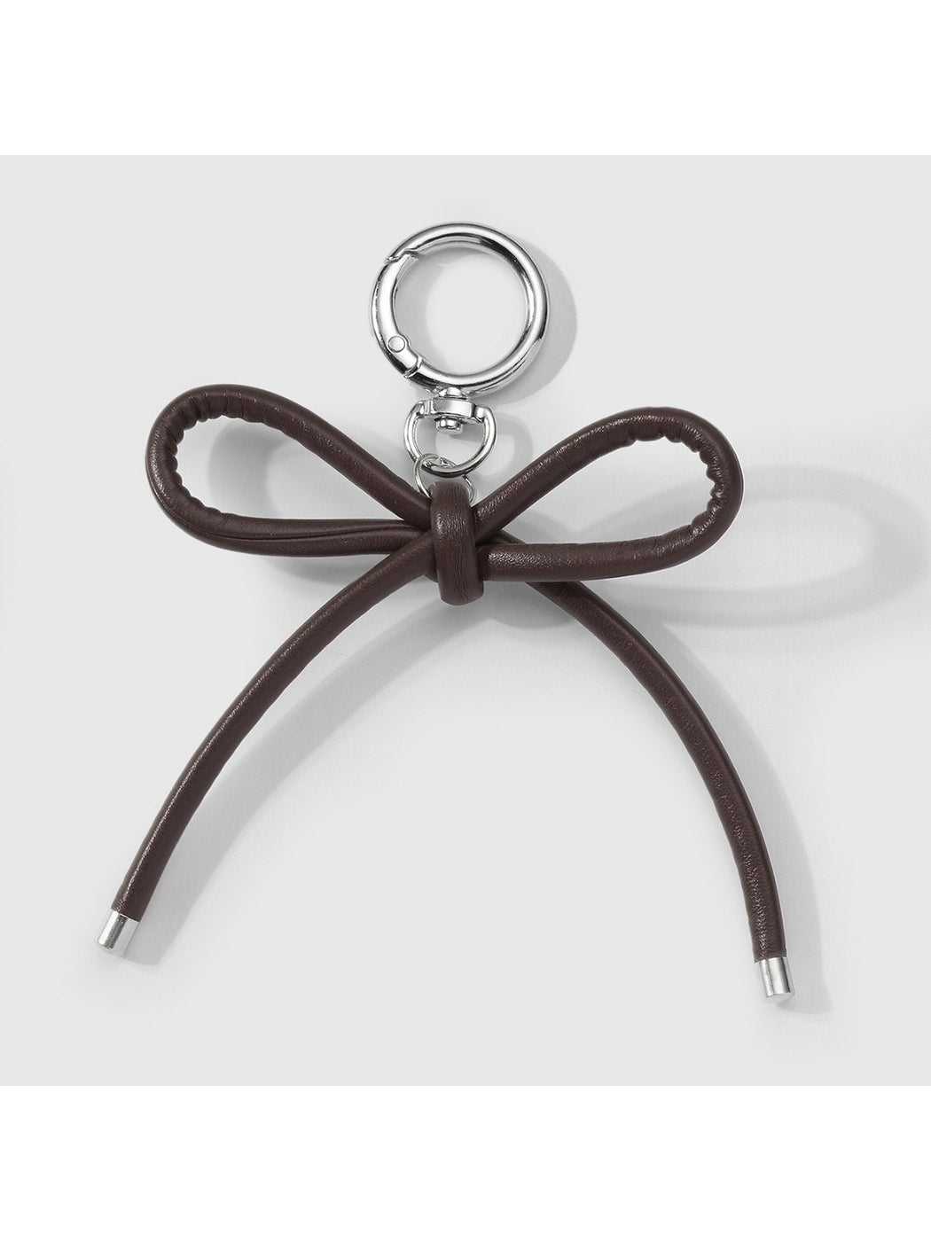 Keypus - Leopard Pattern Bow Faux Leather Bag Charm Keychain