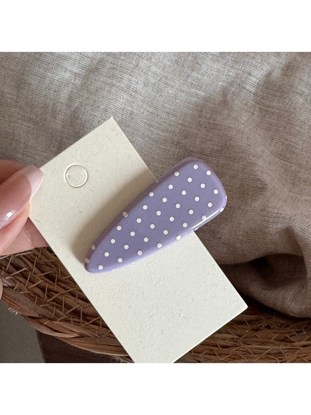Beau - Polka Dot Water Drop Duckbill Hair Clip