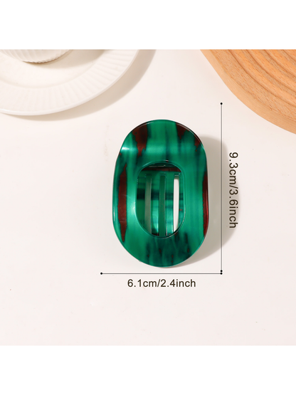 Beau - Textured Oval Hair Holder Claw Clip