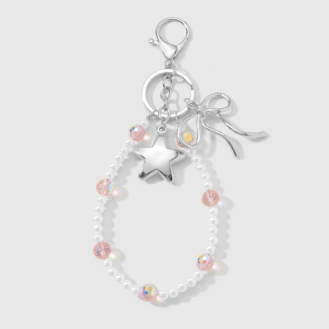 Keypus - Sweet Bow and Star Beaded Keychain