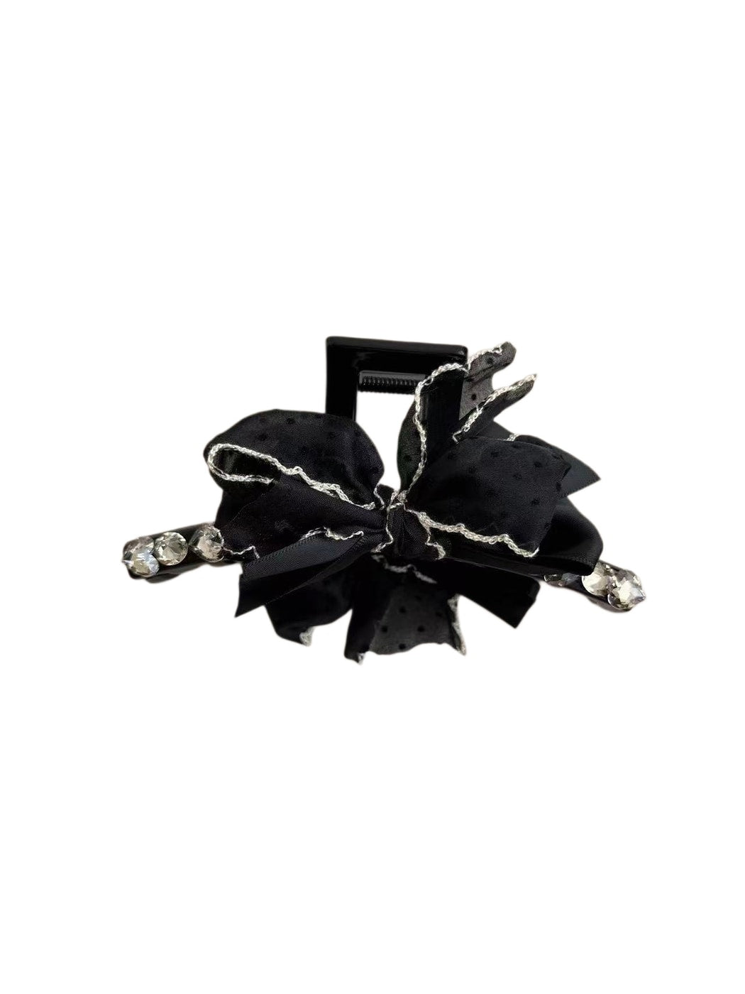 Beau - Polka Dot Mesh Bow Decorative Claw Clip