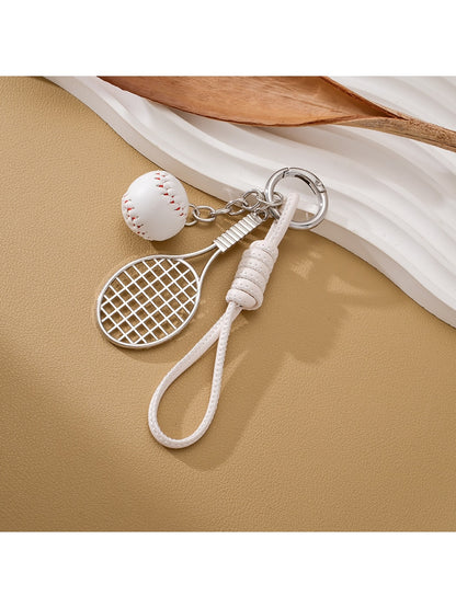 Keypus - Mini Tennis Racket Ball Detail Keychain