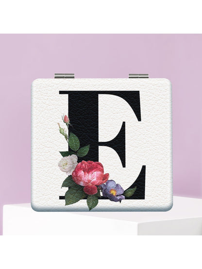 Mirroray - Floral Letter Print Folding Makeup Mirror
