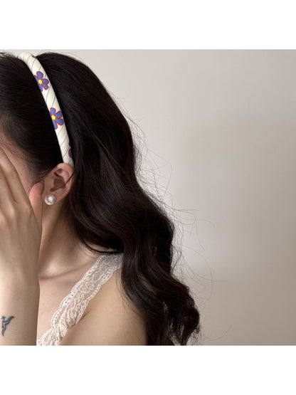 Gifty - Floral Pattern Polyester Wrapped Headband
