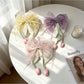 Beau - Tulip Bow Ribbon Ponytail Floral Hair Clip