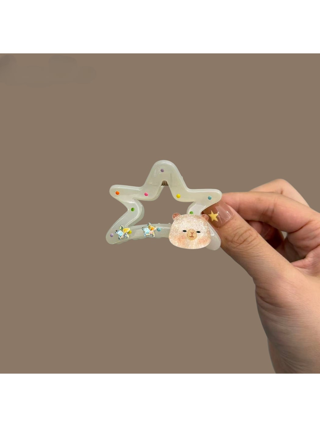 Beau - Cute Star Claw Clip with Bear Detail Hair Clip