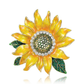 Brovia - Yellow Sunflower Flower Accent Brooch Pin