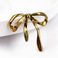 Brovia - Gold Tone Bow Accent Alloy Brooch Pin