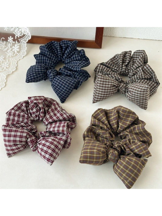 Gifty - Plaid Bow Scrunchie Hair Tie