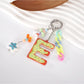 Keypus - Acrylic Letter Star Bead Chain Detail Keychain