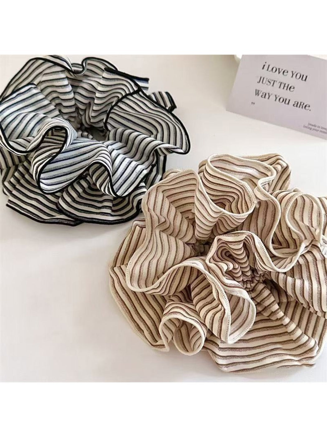 Gifty - Striped Scrunchie Hair Ring