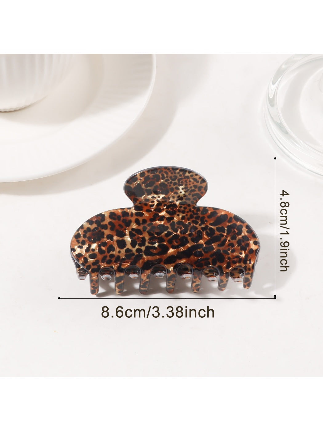 Beau - Leopard Print Half Moon Claw Clip