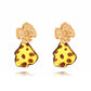 Earedge - Leopard Leaf Dangle Alloy Earrings