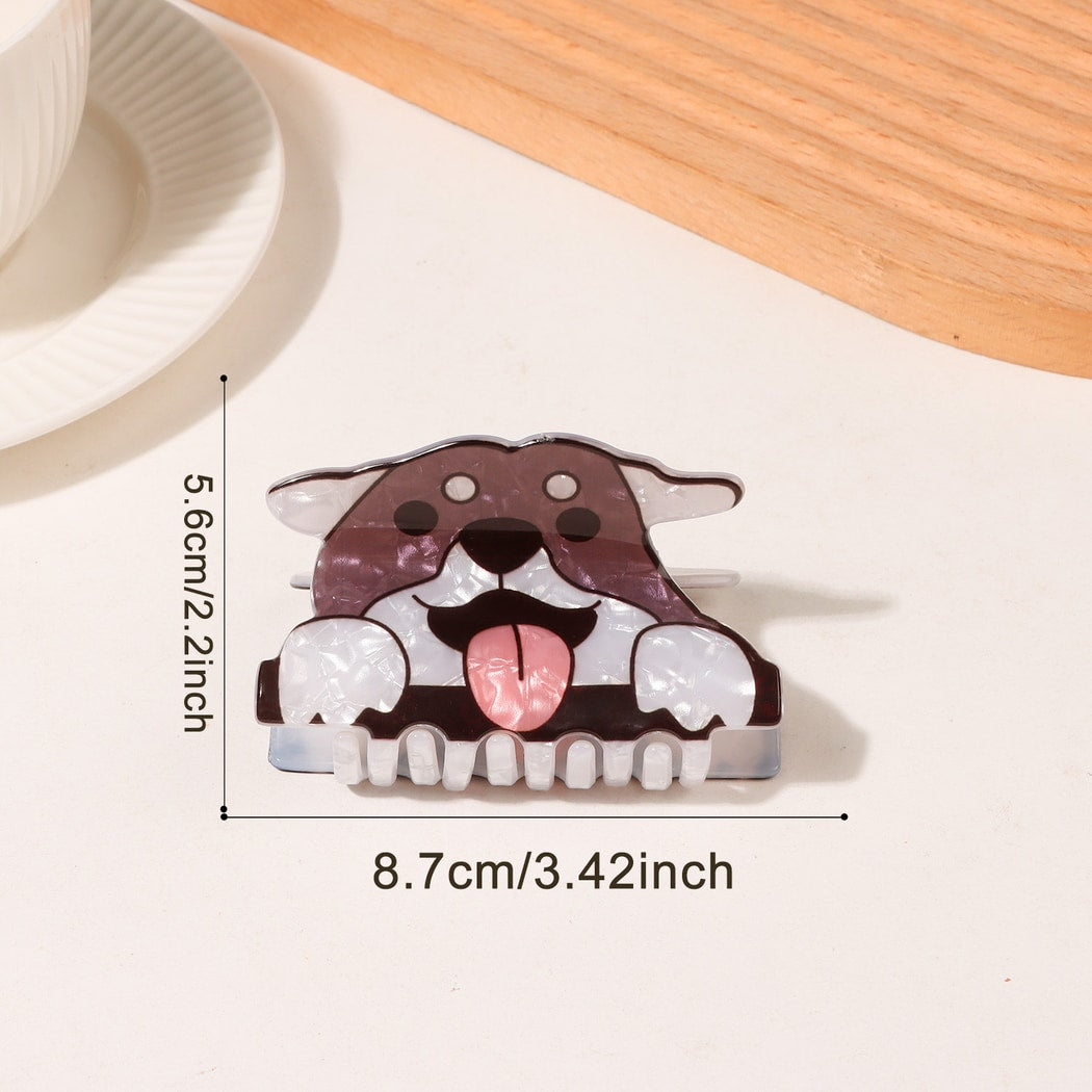 Beau - Brown Cartoon Dog Shape Claw Clip