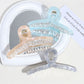 Beau - Floral Print Y-Shaped Plastic Alloy Claw Clip
