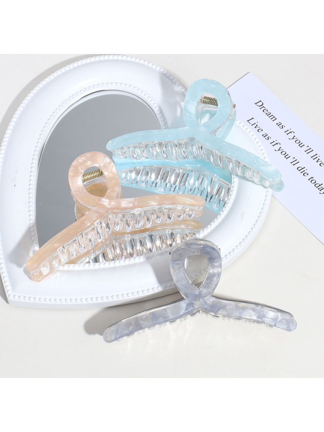 Beau - Floral Print Y-Shaped Plastic Alloy Claw Clip