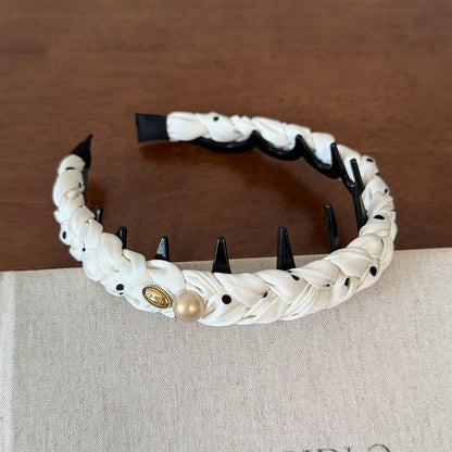 Gifty - Braided Polka Dot Toothed Women's Headband