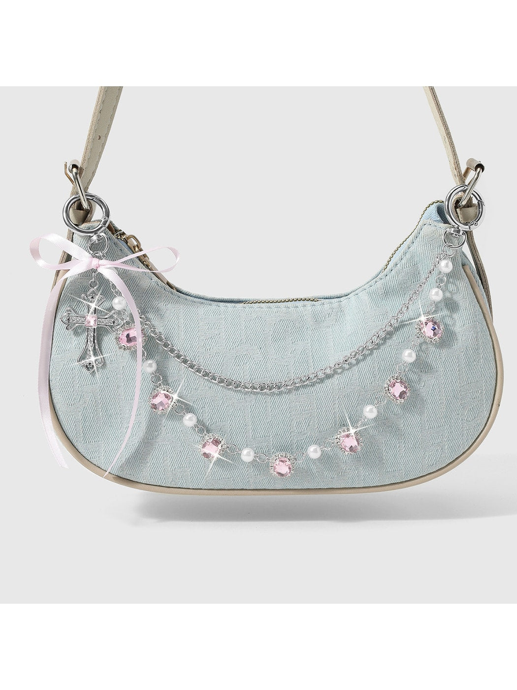 Keypus - Bow Cross Chain Decorative Alloy Bag Charm