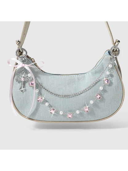 Keypus - Bow Cross Chain Decorative Alloy Bag Charm