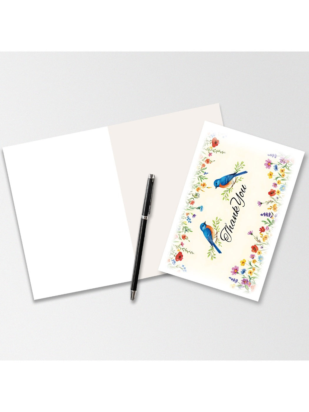 Carduria - Artistic Floral Thank You Greeting Card
