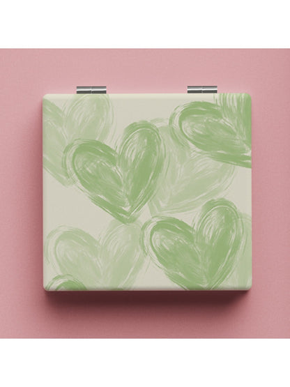 Mirroray - Minimalist Heart Pattern Square Compact Mirror