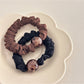Gifty - Ruffled Leopard Print Ball Accent Scrunchie