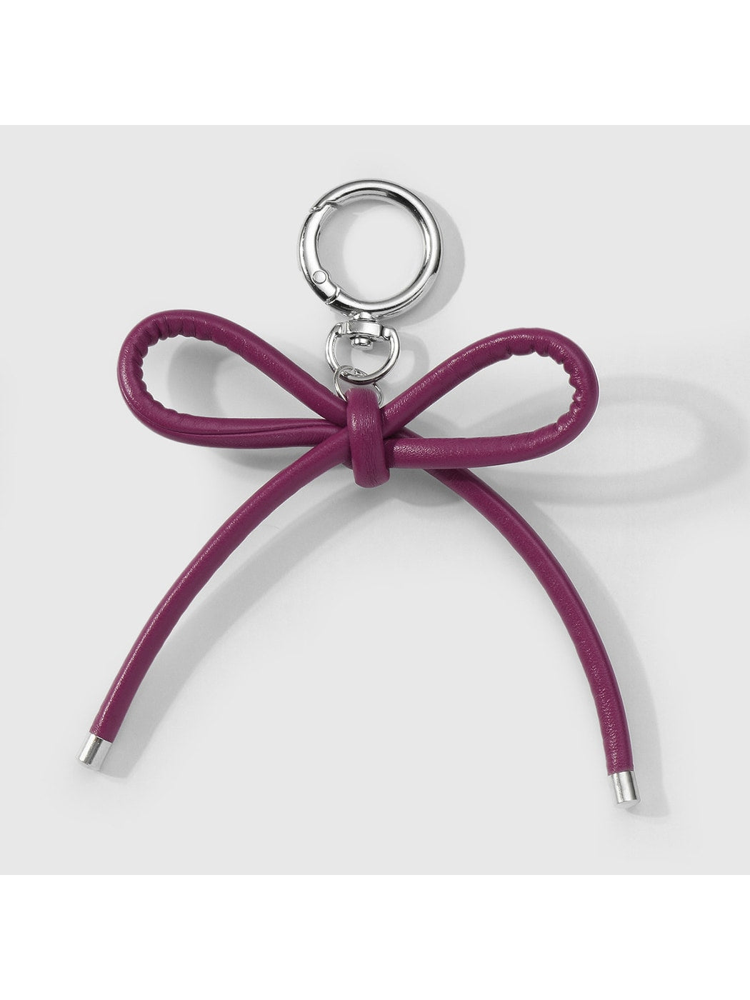Keypus - Leopard Pattern Bow Faux Leather Bag Charm Keychain