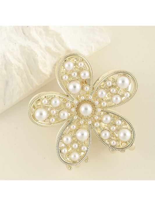 Beau - Five Petal Alloy Flower Claw Clip