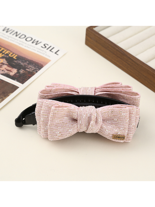 Beau - Delicate Bow Detail Curved banana Clip