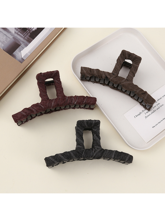 Beau - Rectangular Open Frame Polyester Claw Clip