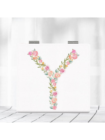 Mirroray - Floral Letter Pattern Foldable Makeup Mirror