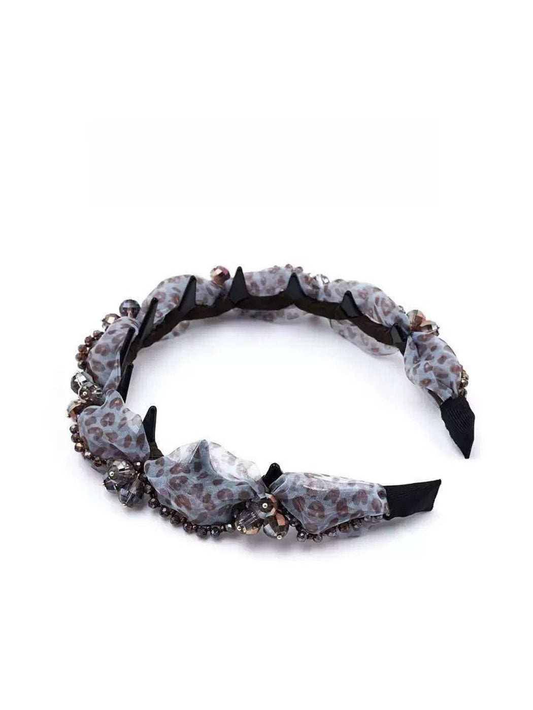 Gifty - Polyester Mesh Rhinestone Embellished Headband