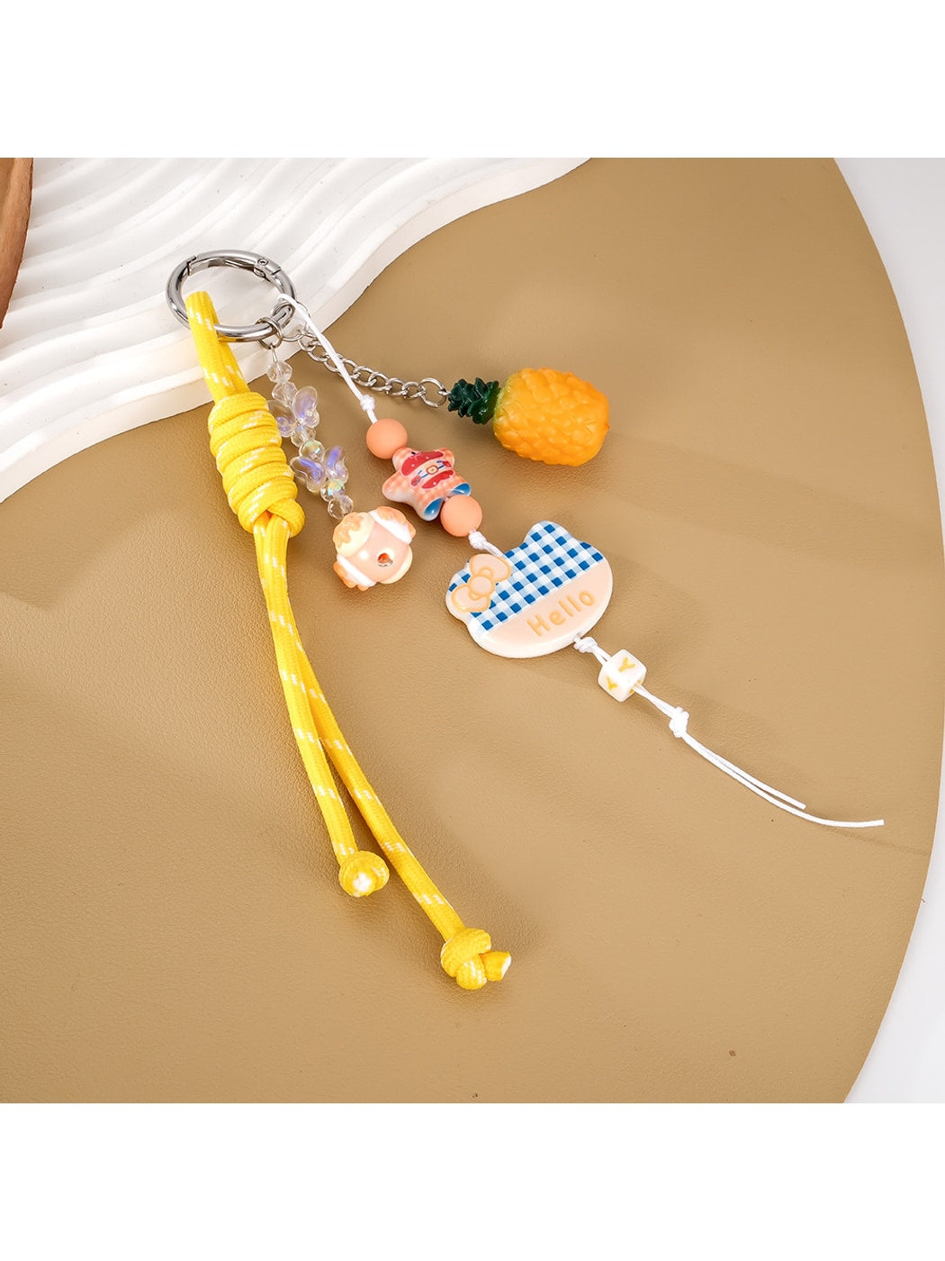 Keypus - Lemon Slice Acrylic Braided Cord Keychain