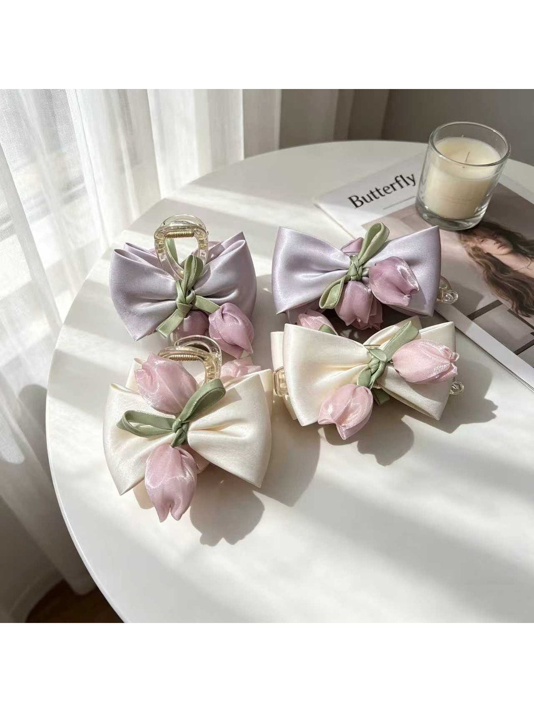 Beau - Tulip Bow Polyester Claw Hair Clip