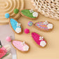 Earedge - Rose Detail Teardrop Dangle Earrings